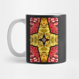 Geometric pattern of yellow and red roses Mug